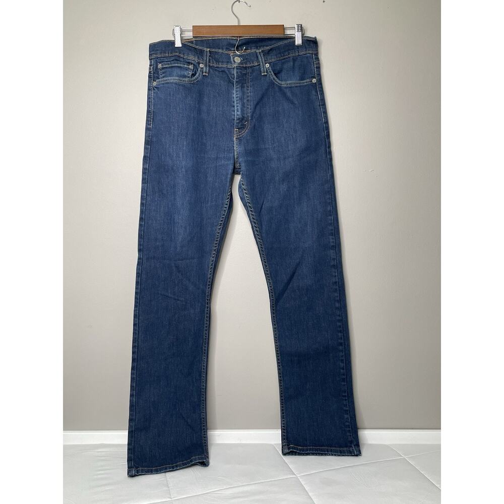 Levi’s 513 Men’s Jeans W34 L32 Blue Denim Slim Straight 100% Cotton - Picture 2 of 9